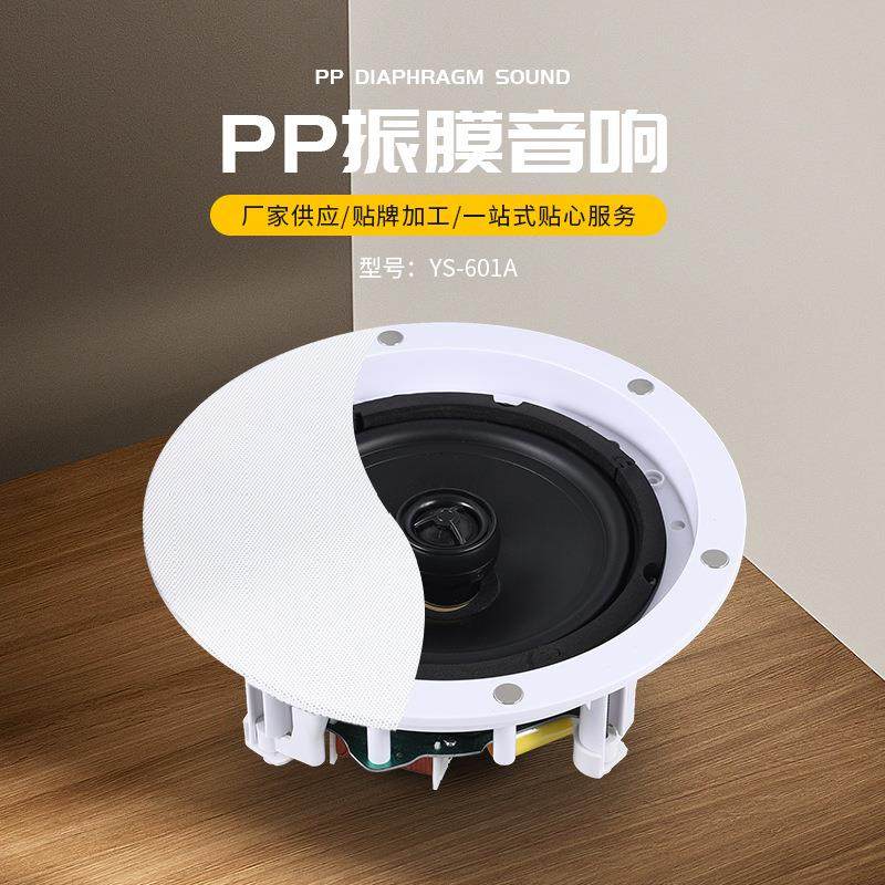 高低音同轴定阻吸顶喇叭定阻YS-601A吊顶音响6寸天花喇叭扬声器