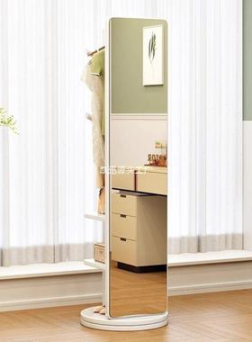 实木全身穿衣镜衣帽架一体落地家用镜可旋转收纳储