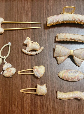 非遗宋锦手工发夹饰品