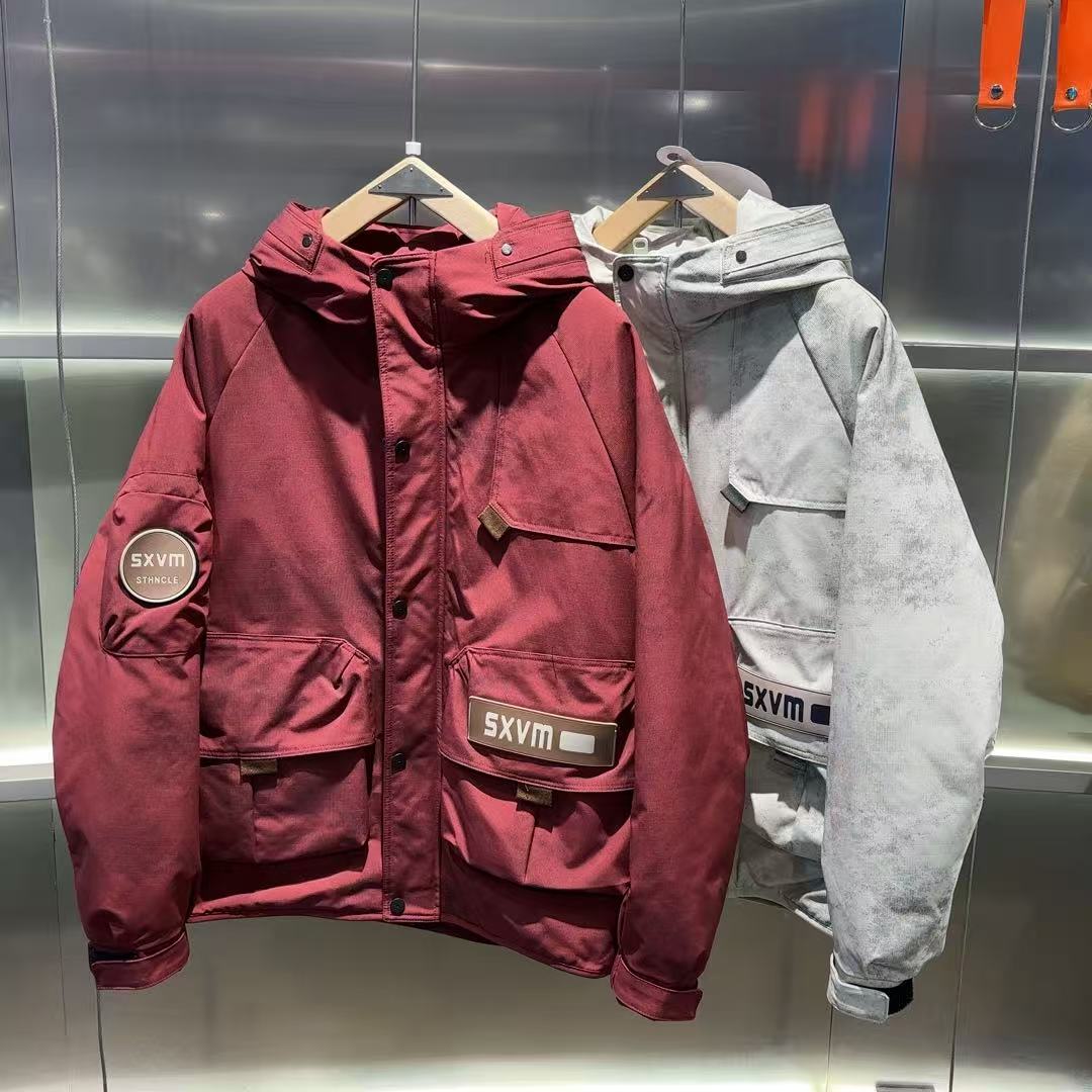 564 素劲2 潮牌男女工装脏脏色时尚连帽羽绒服 YRC-801-1