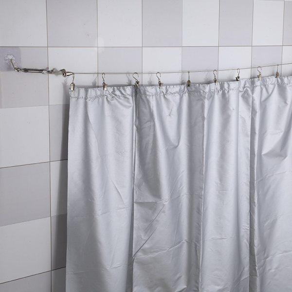 免打孔可伸缩窗帘架钢丝绳简易挂道线铁皮丝免钉钩子遮光布浴帘,居家布艺,窗帘杆/罗马杆,淘宝优惠券,粉丝福利购,淘宝优惠卷