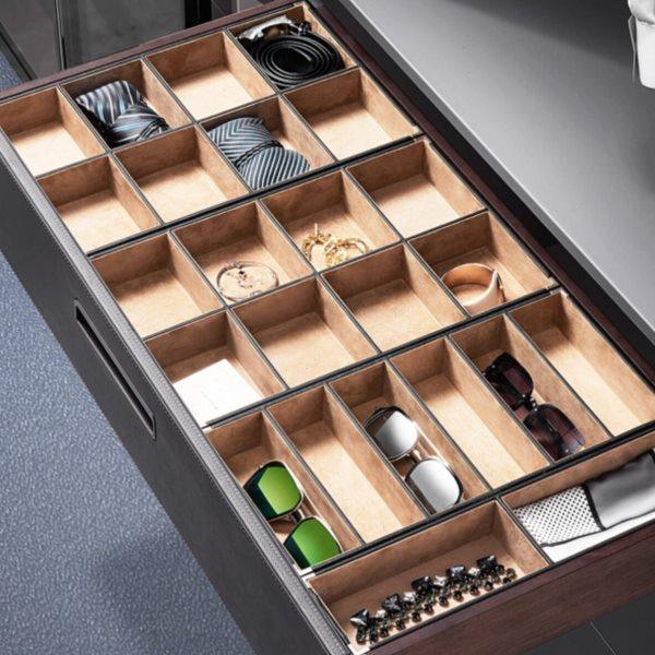 轻奢家用皮质领带皮带腰带精致收纳盒分格衣柜眼镜饰品PU皮整理盒,收纳整理,首饰盒,淘宝优惠券,粉丝福利购,淘宝优惠卷