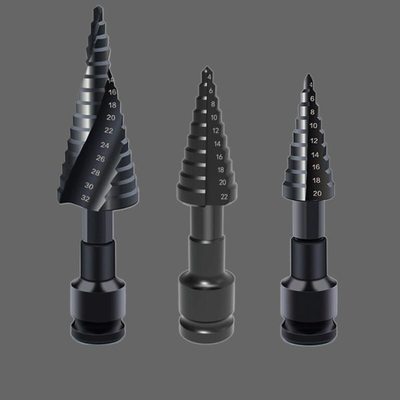 塔钻头电动扳手钻头铝模板打孔金属扩孔木工开孔器塔型阶梯钻头