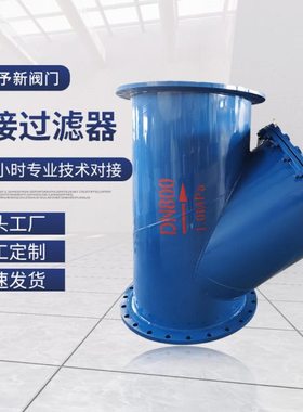 DN350-DN800DN900焊接碳钢Y型过滤器GL41H-16C不锈钢网 法兰连接