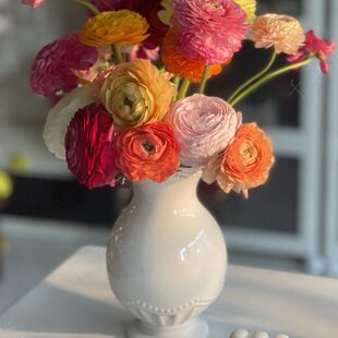 千喜瓷20CM陶瓷水培陶瓷花瓶波点浮雕白瓷光亮釉面切花养花插鲜花