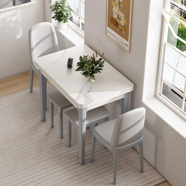 折叠餐桌家用小户型岩板可伸缩实木餐桌椅组合现代简约轻奢饭桌子,住宅家具,岩板餐桌,淘宝优惠券,粉丝福利购,淘宝优惠卷