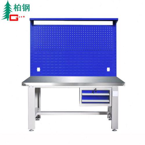 柏钢重型201不锈钢工作台带抽屉1200*750*800+1000实验室操作台车