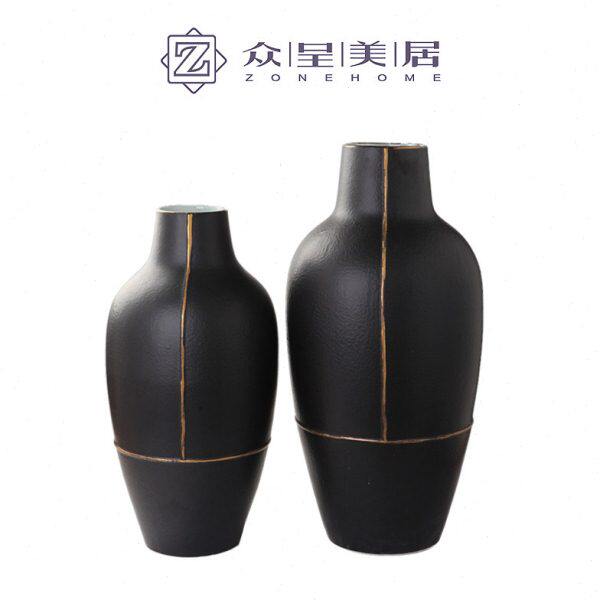 北欧极简现代新中式白色陶瓷花瓶家居装饰摆件干花花器玄关装饰品
