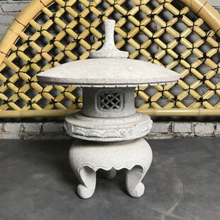 花岗岩石灯复古户外日式庭院石灯笼园林景观石灯草坪灯古代圆雪见