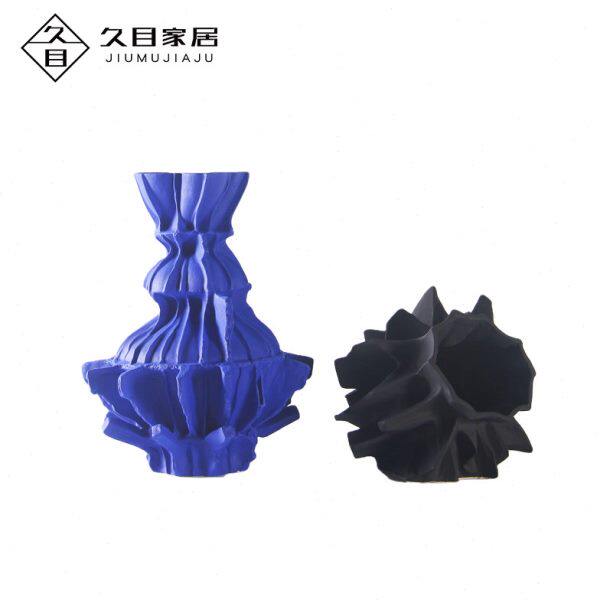 现代不规则创意高温色釉陶瓷花器摆件售楼处家居卧室床头花瓶装饰