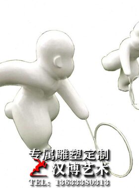 玻璃钢仿铜人物雕塑童趣小孩滚铁圈雕塑树脂彩绘小孩嬉戏场景雕塑