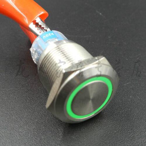 一佳GQ19F-22EZ启动电源不锈钢金属按钮自锁8脚开关环形带灯19mm