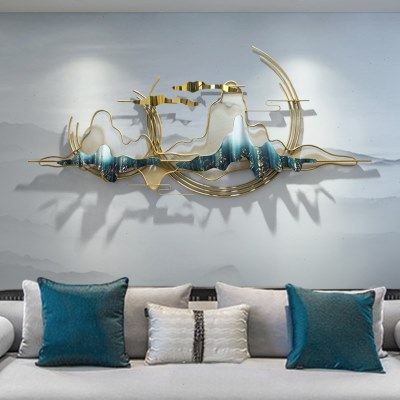 新中式轻奢墙饰金属壁饰客厅沙发背景墙壁挂件创意餐厅墙面装饰品,家居饰品,壁饰,淘宝优惠券,粉丝福利购,淘宝优惠卷