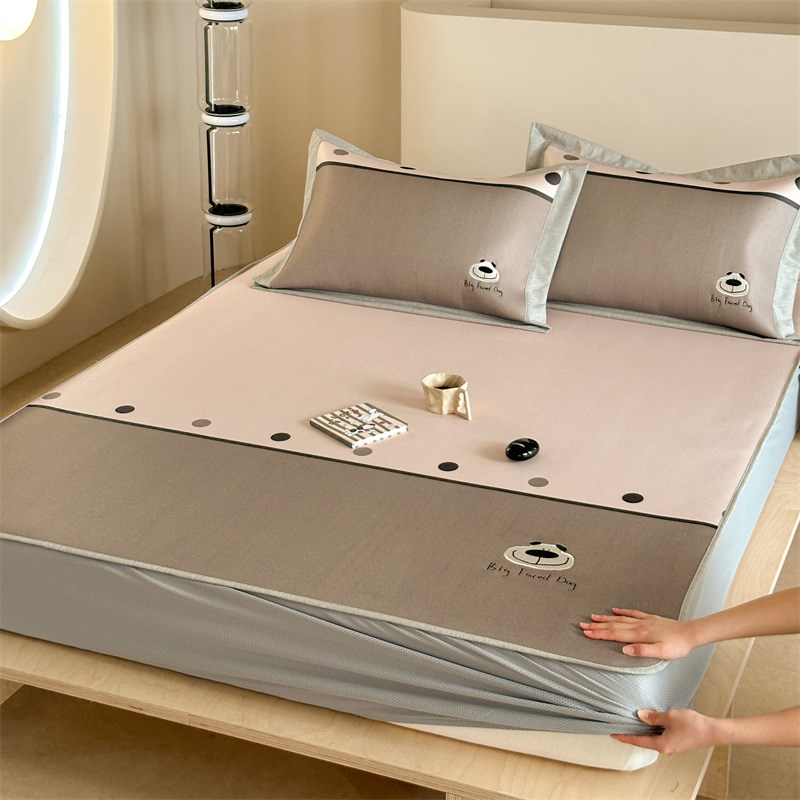 A类母婴级卡通刺绣床笠款夏凉席空调席2.2m凉感软V席子可机洗水洗