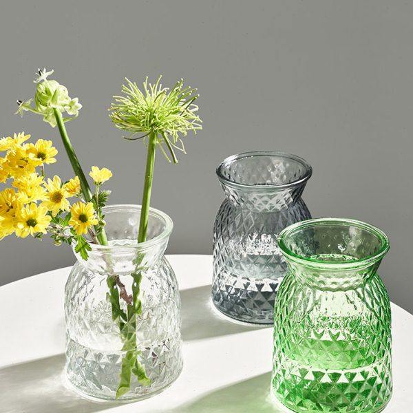 复古轻奢玻璃花瓶透明客厅餐桌插花瓶水培高级感法式网红装饰摆件,家居饰品,花瓶,淘宝优惠券,粉丝福利购,淘宝优惠卷