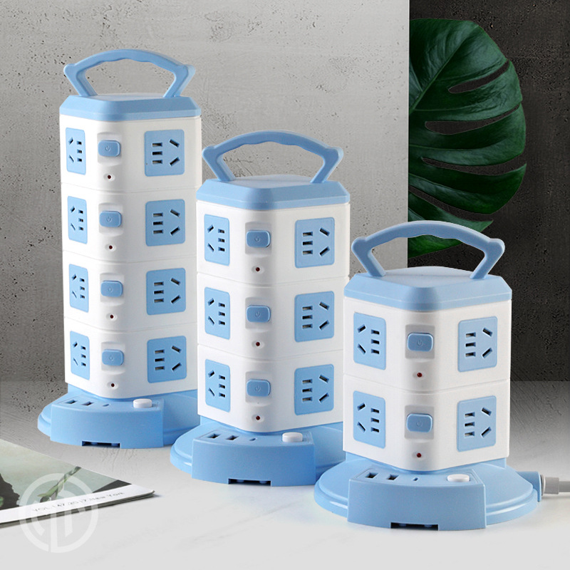 家用立式插e座面板多孔插排多功能排插多用立体插板带线usb插线板