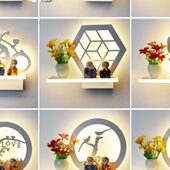 简约现代卧室床头温馨浪漫装 饰LED壁灯客厅背景墙创意极简墙壁灯