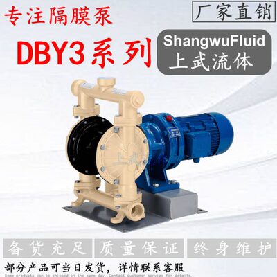DBY3系列工程塑料PP型电动隔膜泵全塑料耐腐蚀四氟球四氟膜片