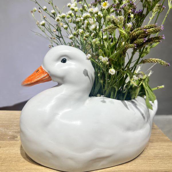 可爱田园风大鸭子陶瓷落地摆件庭院阳台花园装饰多肉卡通小花盆,家居饰品,花盆,淘宝优惠券,粉丝福利购,淘宝优惠卷