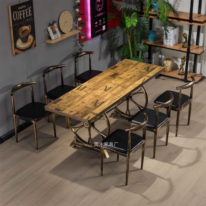 商用桌椅覆古长方形夜市摆摊桌子C烧烤店大排档桌椅快餐店桌椅组