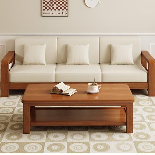 公熊家具实木沙发新中式沙发客厅储物新款单人小户型组合直排沙发