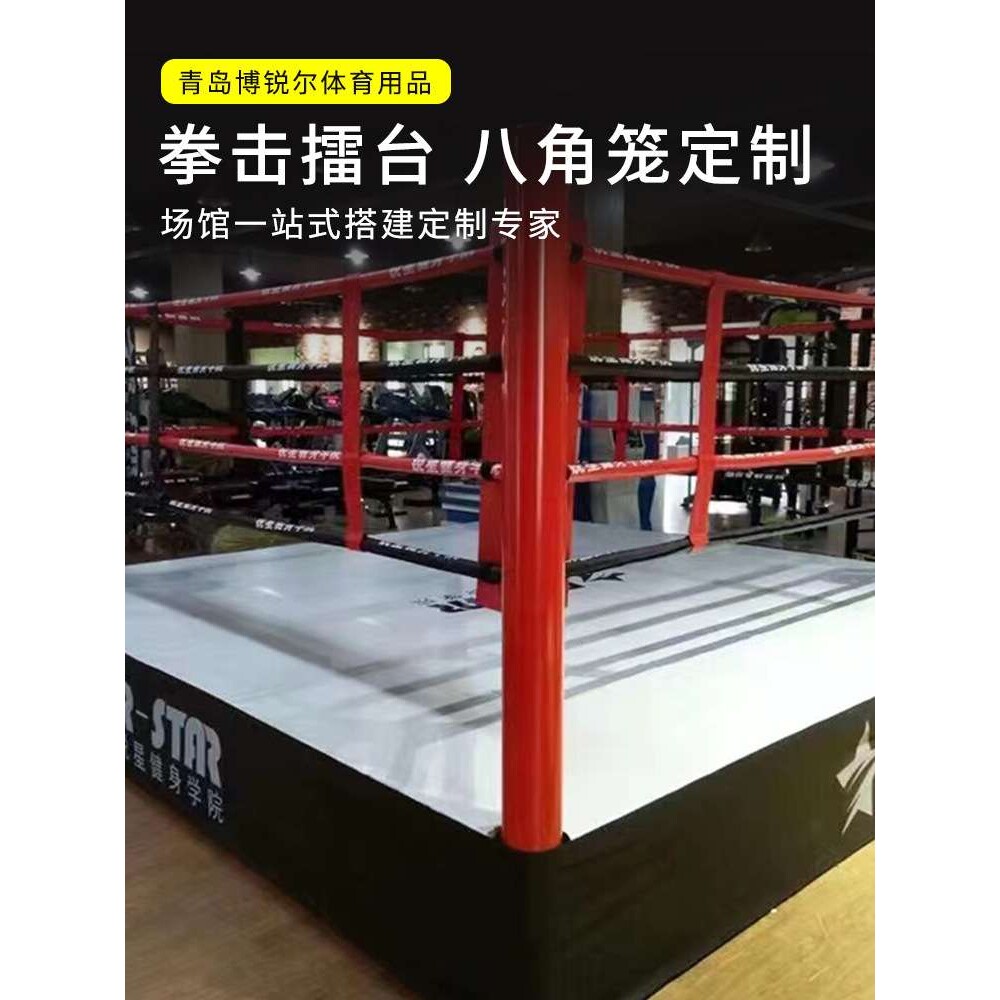 专业拳击擂台武术训练综合格斗搏击场地立式拳击台运动训练场地