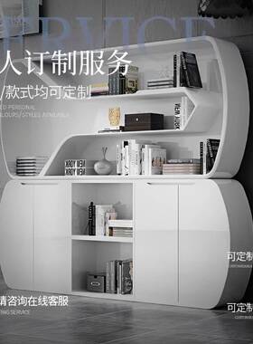 白色烤漆文件柜现代简约落地文件柜办公柜办公室背景落地靠墙书柜