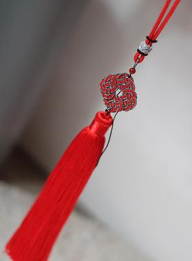 中国风红色中国结正红婚礼装饰品丝冰丝流苏穗子挂饰挂坠