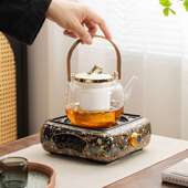 高端陶瓷电陶炉金银饕鬄智能煮茶器耐热玻璃烧水壶电热水壶套装