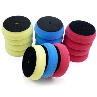 汽车美容抛光海绵轮3寸自粘式气动打蜡机上光盘镜封釉漆面抛光棉