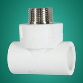 埃美柯塑业PPR管热熔接头内丝螺纹三通自来水管家装 配件冷热水781