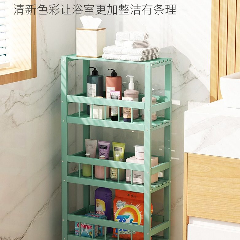 家用厨房可移动夹缝收纳架多功能落地层储物架卫生间小推车置物架