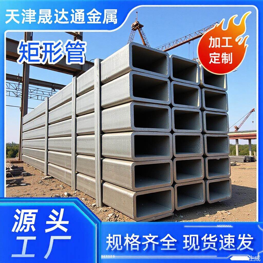 矩形管方管镀锌方矩方孔钢材6米矩圆管无缝方钢型材