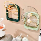 北欧轻奢厨房锅盖架免打孔壁挂式 多层砧板沥水收纳架切菜板置物架