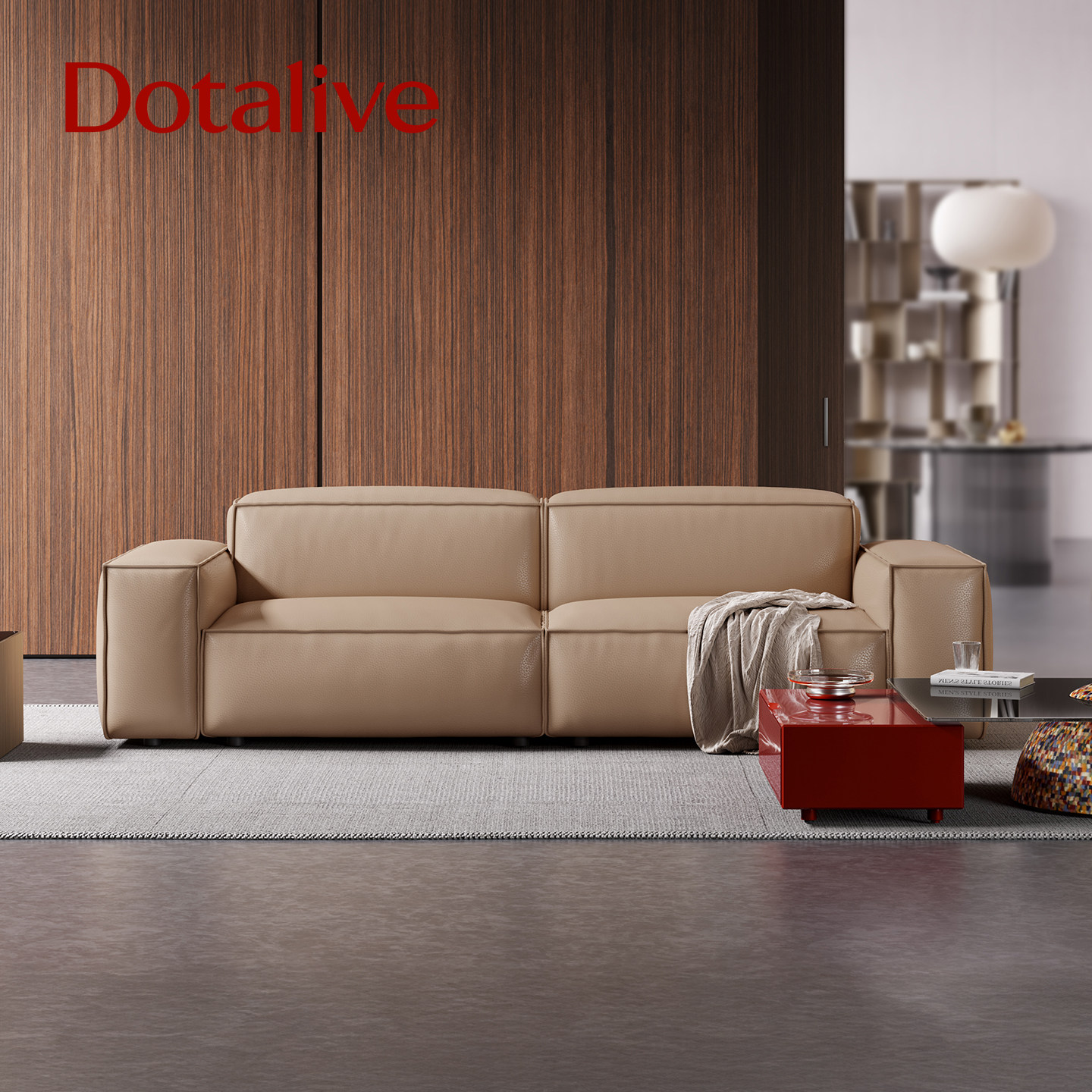 多特莱菲大黑牛豆腐块沙发全真皮客厅直排意式极简高级感头层牛皮