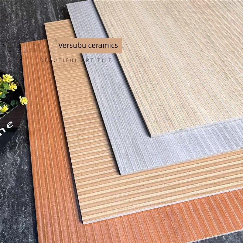 拉槽木纹墙砖600x600 客厅z背景墙卫生间浴室地砖日式原木风墙面