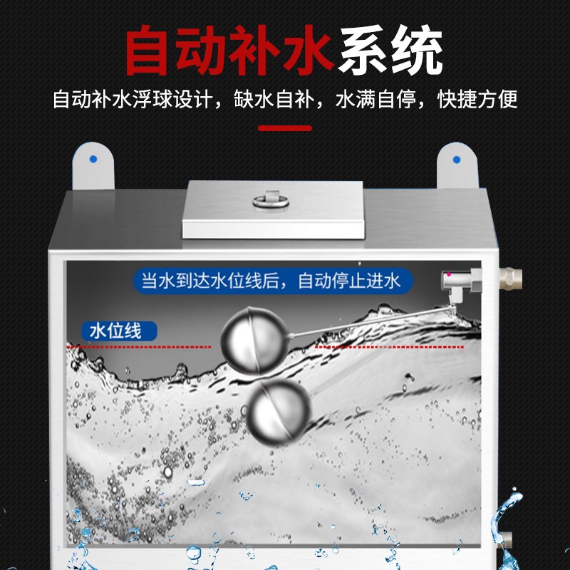 304不锈钢f水箱长方形自动补水家用卫生间储水箱落地壁挂式蓄水桶