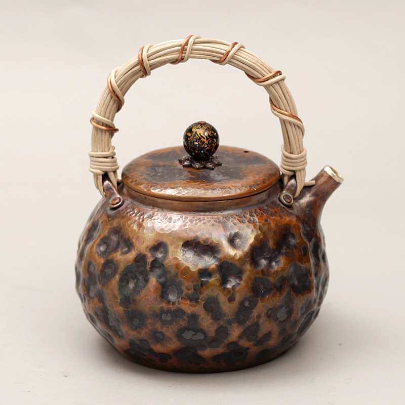 老式茶壶手工一张打紫铜壶纯铜烧水壶煮茶壶中式复古茶壶茶道用具