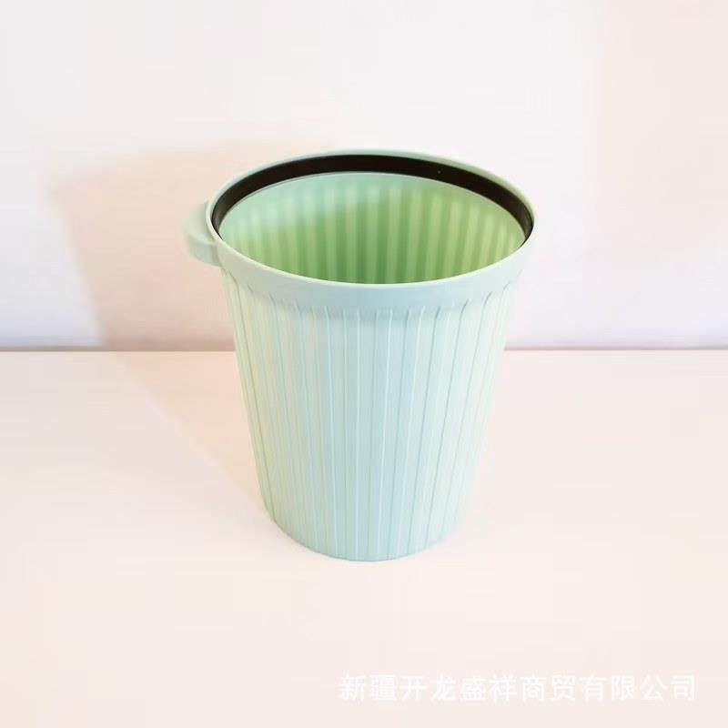 塑料加厚垃圾桶家用无盖内压圈纸篓卧室客厅厨房卫生间客厅条纹垃