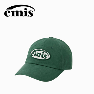 emis正版同色系徽章帽子棒球帽藏青色大头围韩系情侣鸭舌帽男女款