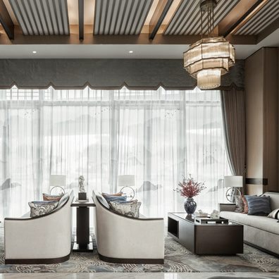 售楼处洽谈沙发茶几组合现代简约布艺沙发组合时尚售楼处家具定制