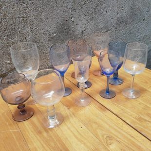 老国货80年代优质老玻璃红酒杯高脚杯饮料玻璃透明酒杯淳朴工艺