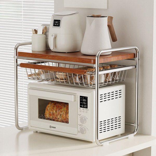 中古风置物架微波炉烤箱厨房置物架多功能家用二层桌面架,厨房/烹饪用具,微波炉置物架,淘宝优惠券,粉丝福利购,淘宝优惠卷