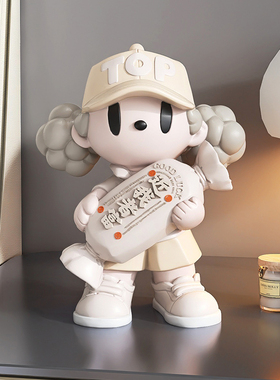 奶油风招财女孩摆件客r厅电视柜酒柜玄关家居装饰品生日乔迁礼物