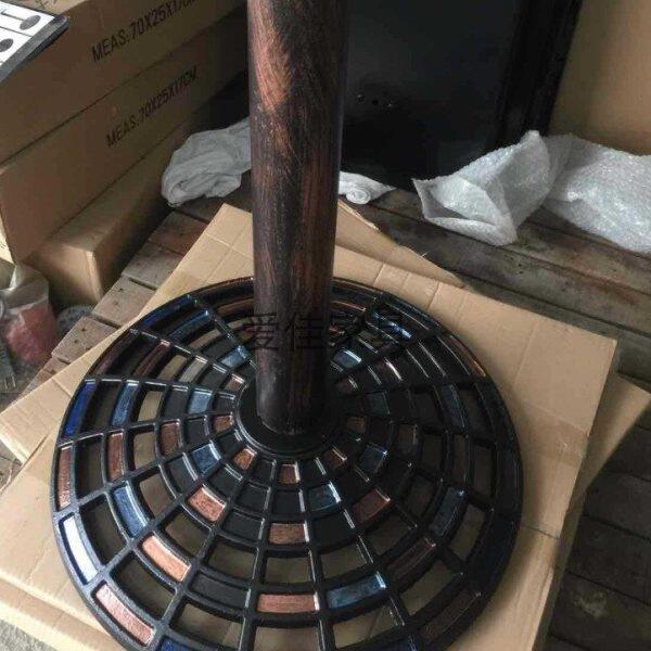 爱佳家具  圆盘花纹铸铁桌脚 酒店餐厅铁艺桌台脚 黑色圆柱桌腿架