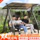 户外秋千太阳能灯三人摇椅铁艺室外花园休闲铸铝吊椅庭院双人秋千