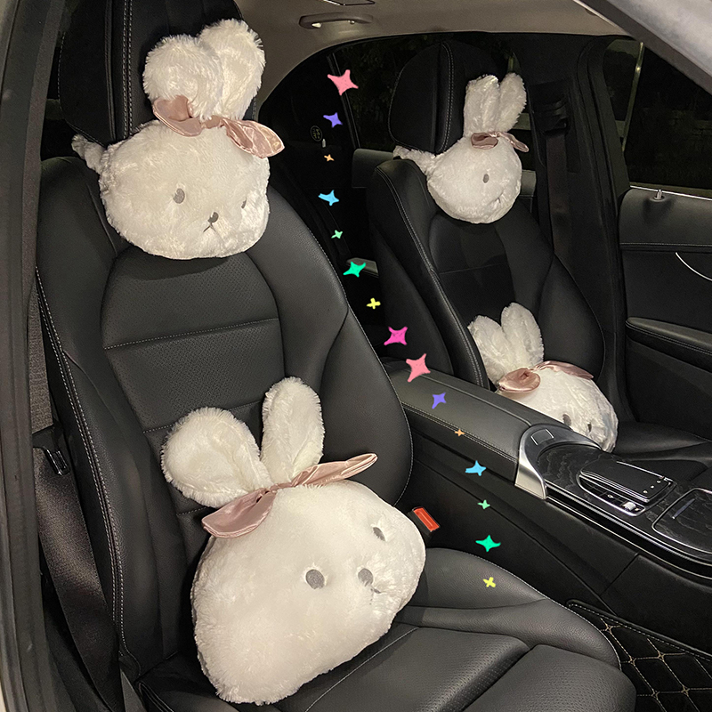 汽车头枕护颈枕头车内靠枕可x爱卡通车用颈枕车载内饰座椅腰靠一