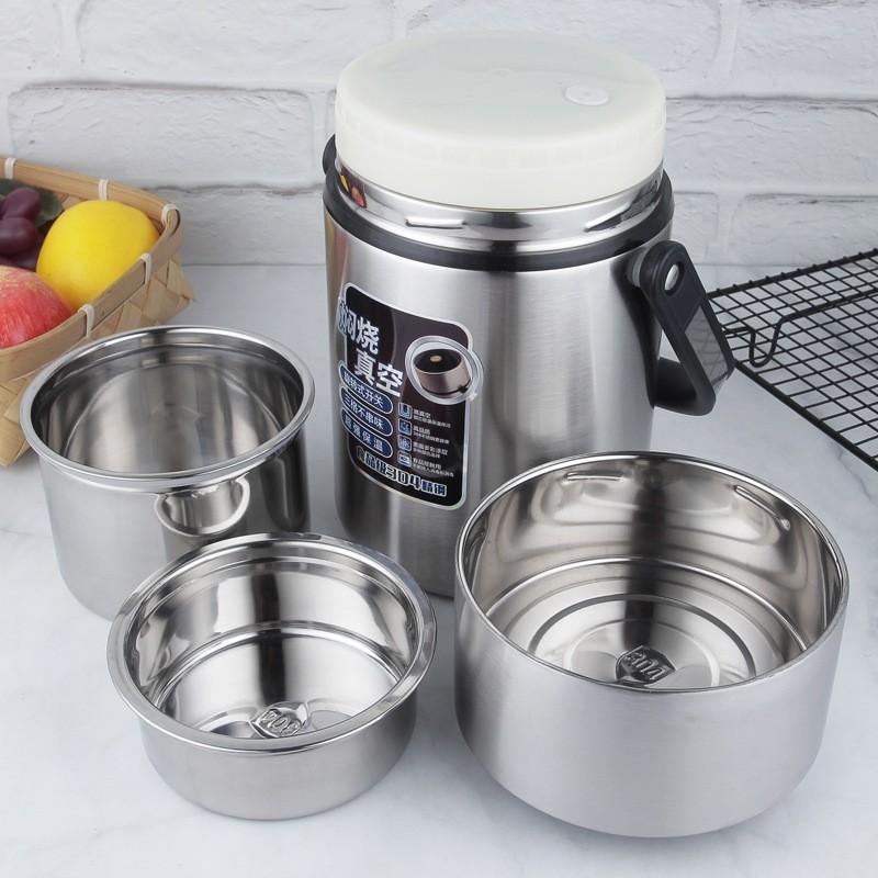 304不锈钢焖烧提锅2/3层学生防溢便当盒上班族24S小时真空保温饭
