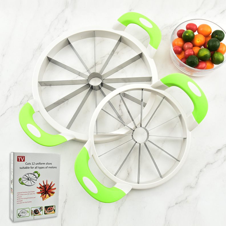 12分大号不锈钢西瓜切哈密瓜切水果分割器去核切片厨房小工具