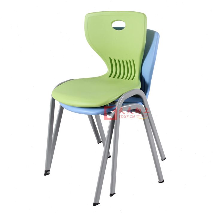 造型塑钢椅防滑防静电学生课桌椅视听室阅览椅叠放省空间会议椅子